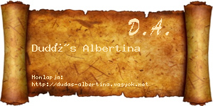 Dudás Albertina névjegykártya